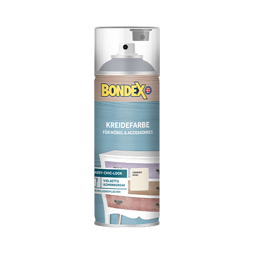 BONDEX Kreidefarbe Spray kreiert Shabby-Chic Lieblingsmöbel und Accessoires im Innenbereich.
