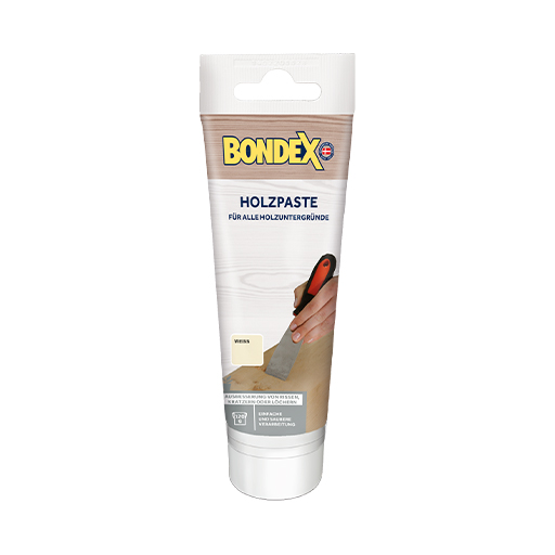 BONDEX Holzpaste hilft bei der Glättung von Holzoberfläche.