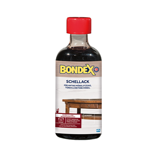 BONDEX Schellack für die ideale Restaurierung von Möbelstücken.